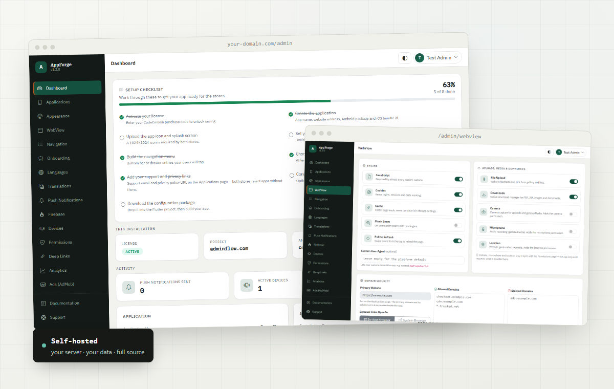 AppForge admin panel